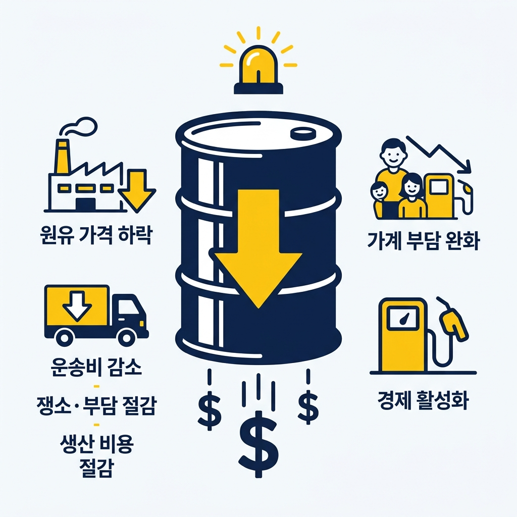 원유 위기경보 하향을 보여주는 일러스트
