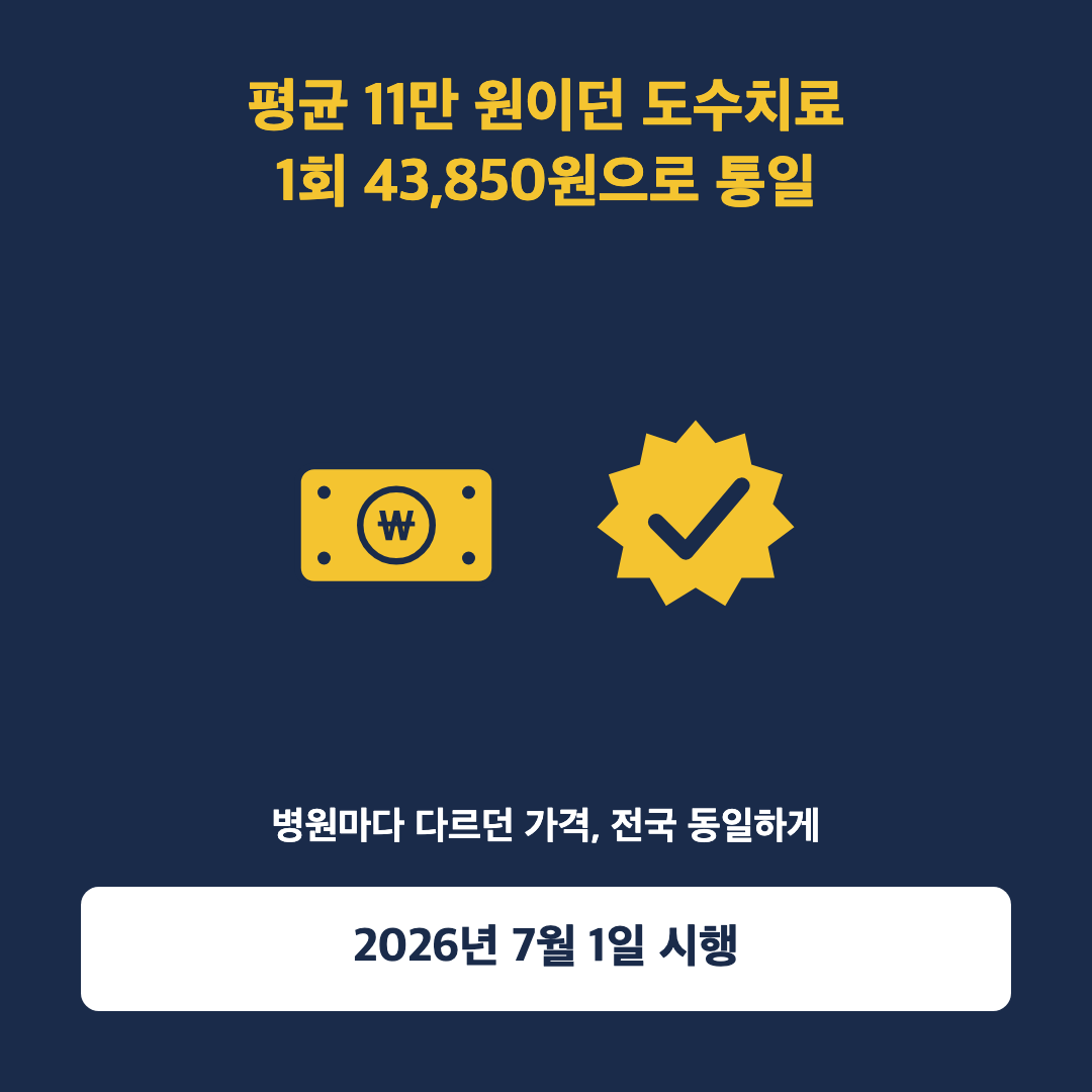 도수치료 관리급여 가격 1회 43,850원 통일 안내 이미지